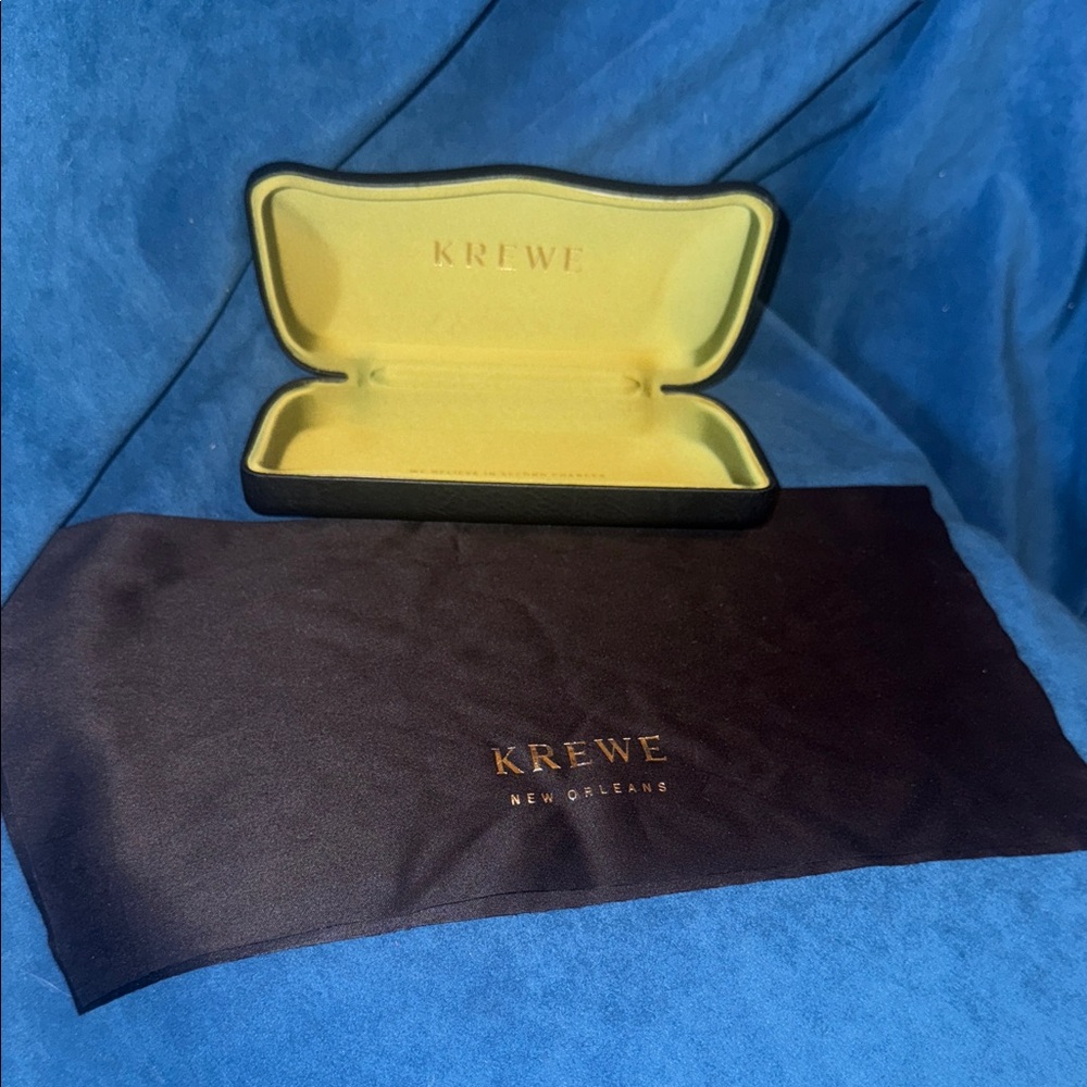 KREWE Black and green Eyewear Case with large Cloth